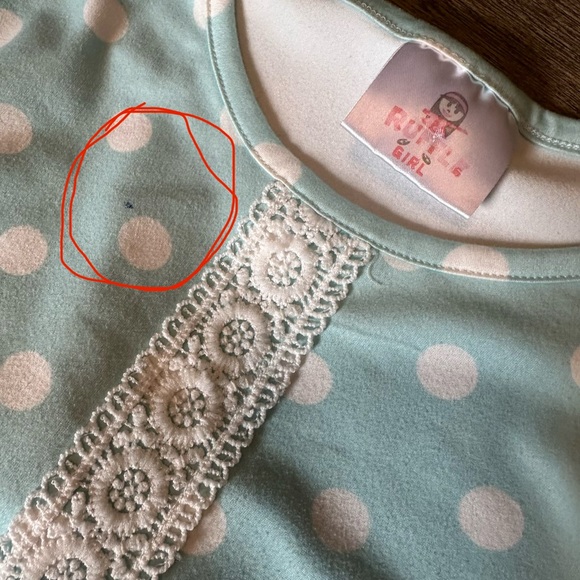 Ruffle Girl (4XL) Size 10. Polka Dot and Floral Kids Casual Dress - Picture 4 of 5